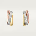 Cartier Trinity earrings, cushion-shaped, half-paved