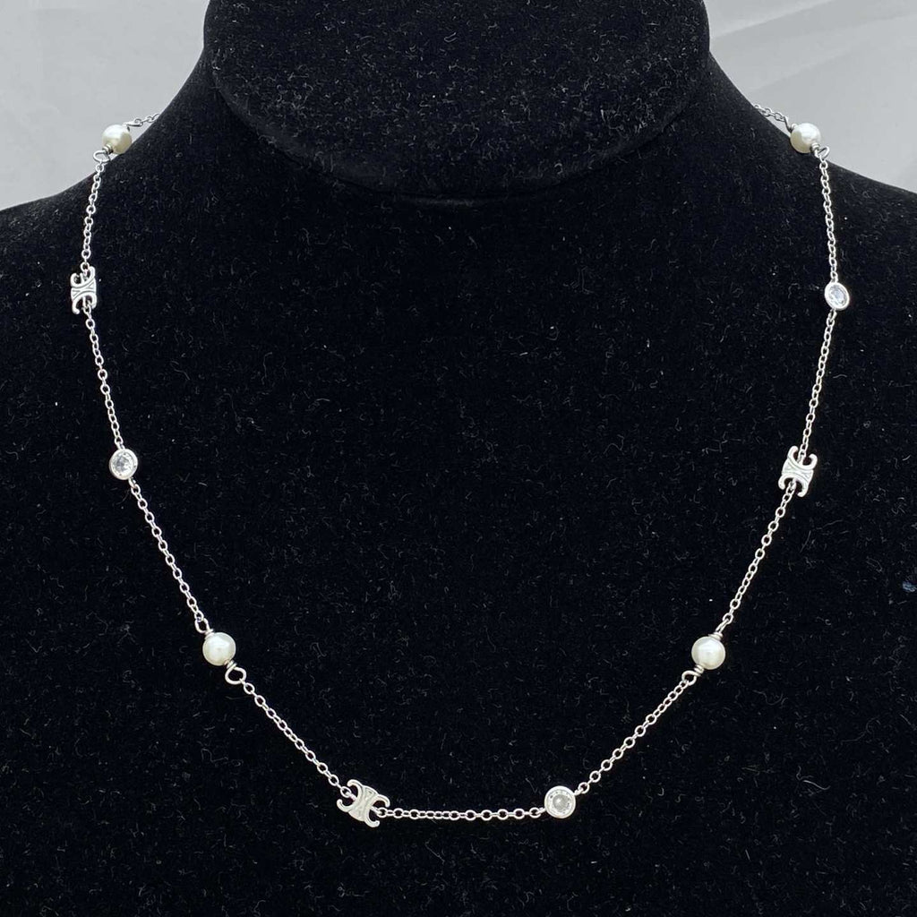 Celine Pearl Necklace Bracelet